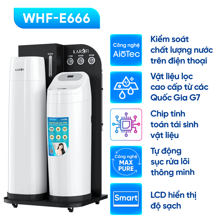 Lọc tổng trung tâm cao cấp Karofi WHF - E666